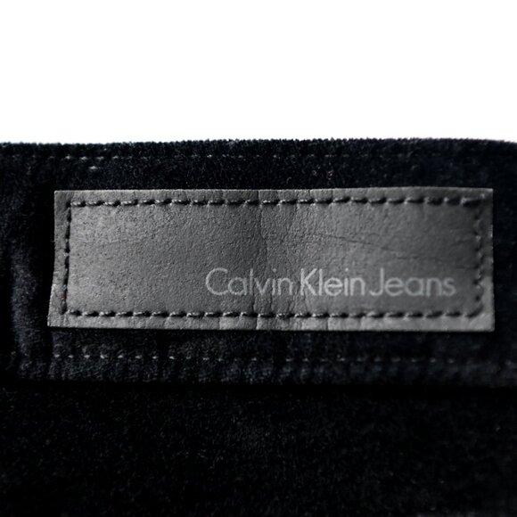 CALVIN KLEIN Black Velour Legging Jeans - Size 30 - Picture 7 of 8